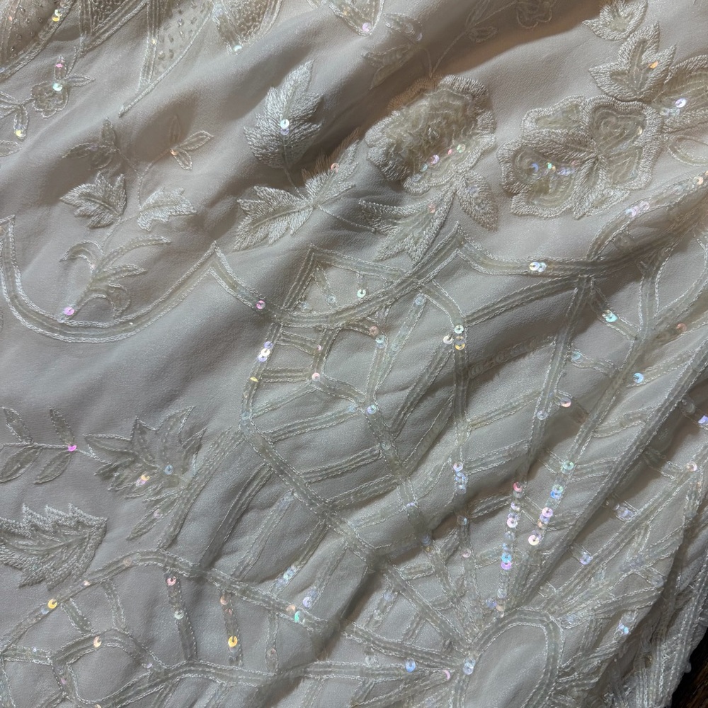 Vintage Y2K 100% Silk Beaded Dress Vintage Beaded Dress Vintage Wedding Dress - Picture 6 of 16